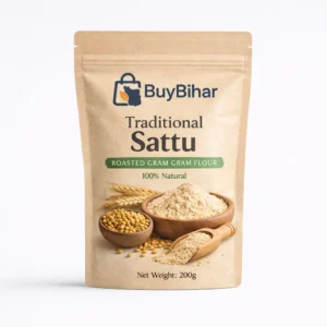 BuyBihar Traditional Sattu 200g roasted gram flour in kraft paper pouch packaging