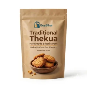 BuyBihar Traditional Thekua 200g handmade Bihari sweet in kraft paper pouch packaging
